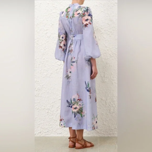 NWT $850 ZIMMERMANN Everley Plunge MIDI Dress Size AU 4 US 10-12 - Picture 7 of 15